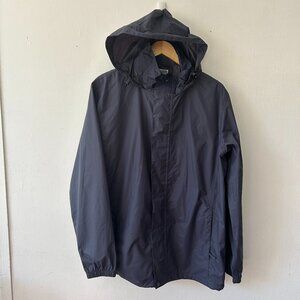 33000 FT Rain Jacket Womens Large Navy Hooded Pockets Zip Up Aviation Travel